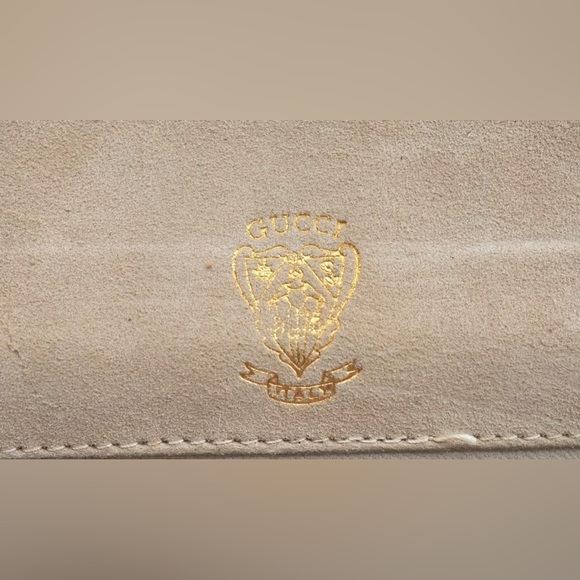 SOLD Authentic GUCCI Shoulder Cross Body Bag Purse Suede Leather Beige - Picture 10 of 12